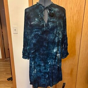 River + Sky Navy Tie-Dye Long Sleeve Dress